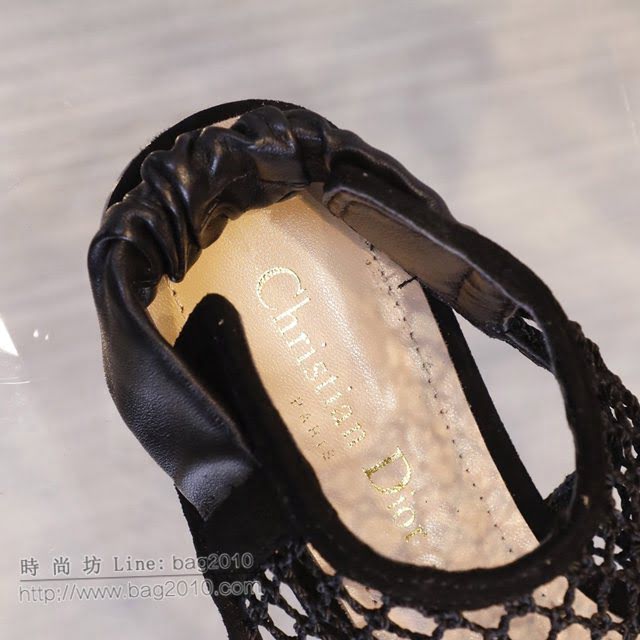 DIOR女鞋 迪奧2021專櫃新款平底尖頭涼鞋 Dior網狀鏤空靴  naq1470